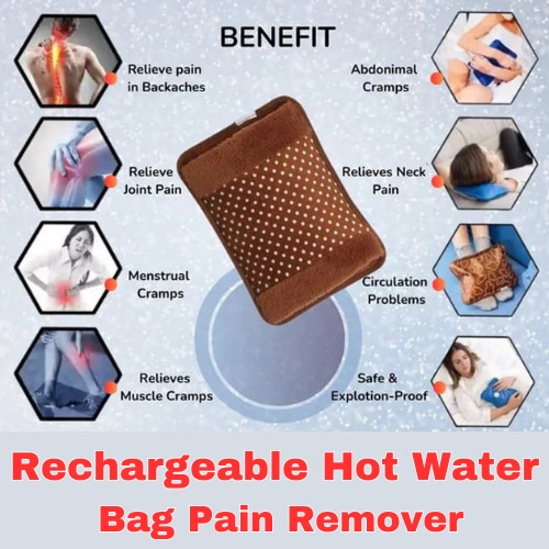 Picture of Winter Electric Hot Water Bottles Hot Water Bag Heated Bag with Flannel Cover - Multicolour