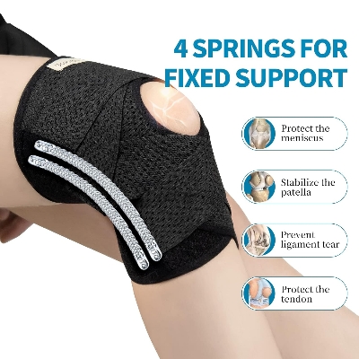 Picture of Knee Cap for Men and Women, Adjustable Knee Support Patella, Knee Brace for Knee Pain Relief, Ligament Injury, Protection at Gym, Running,and Sports(pair) (free size]