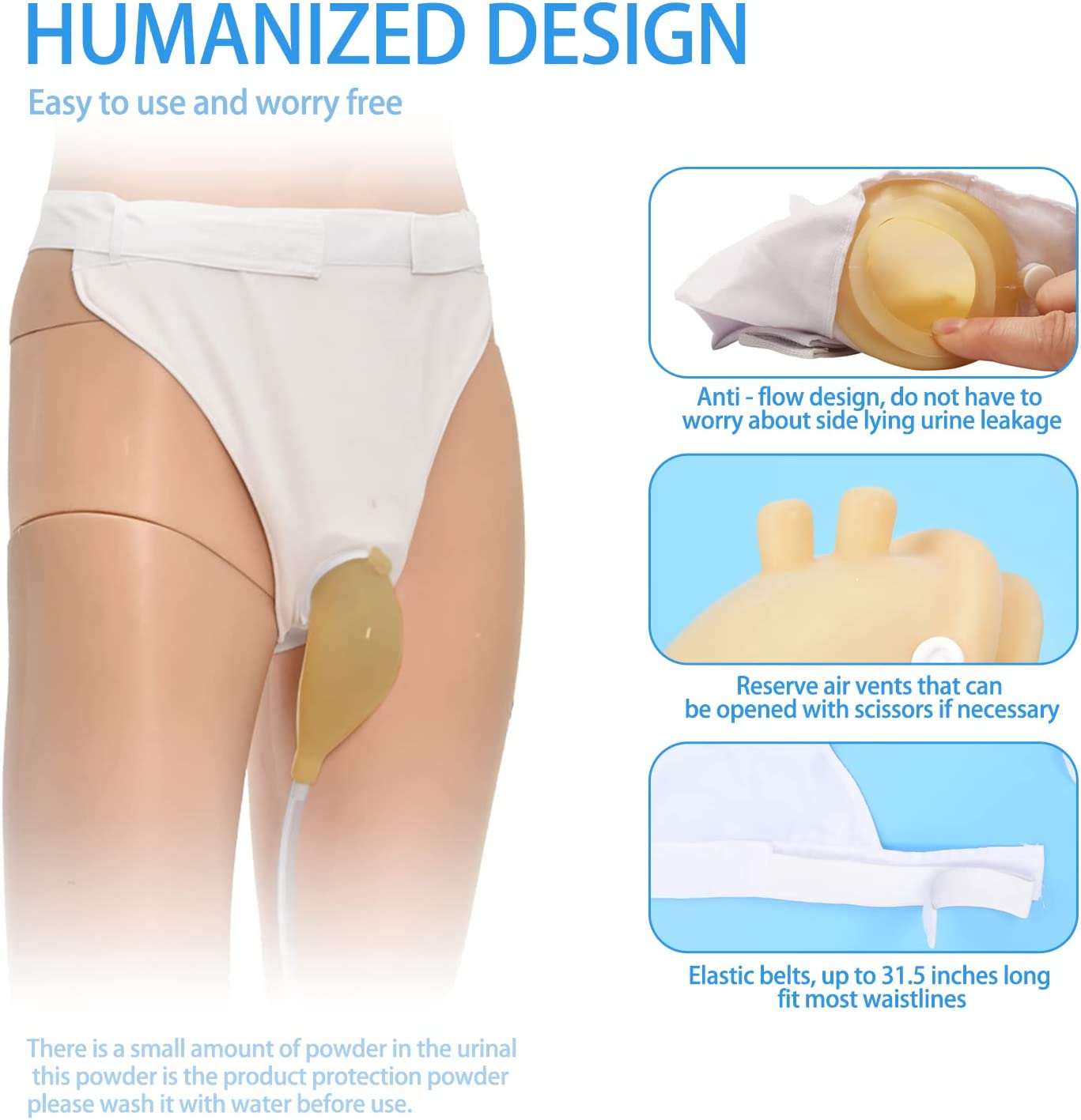 Picture of Portable Reusable Medical Incontinence Bag - Collecting Bag for Men and Women with Catheter Bag and Urinal