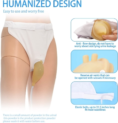 Picture of Portable Reusable Medical Incontinence Bag - Collecting Bag for Men and Women with Catheter Bag and Urinal