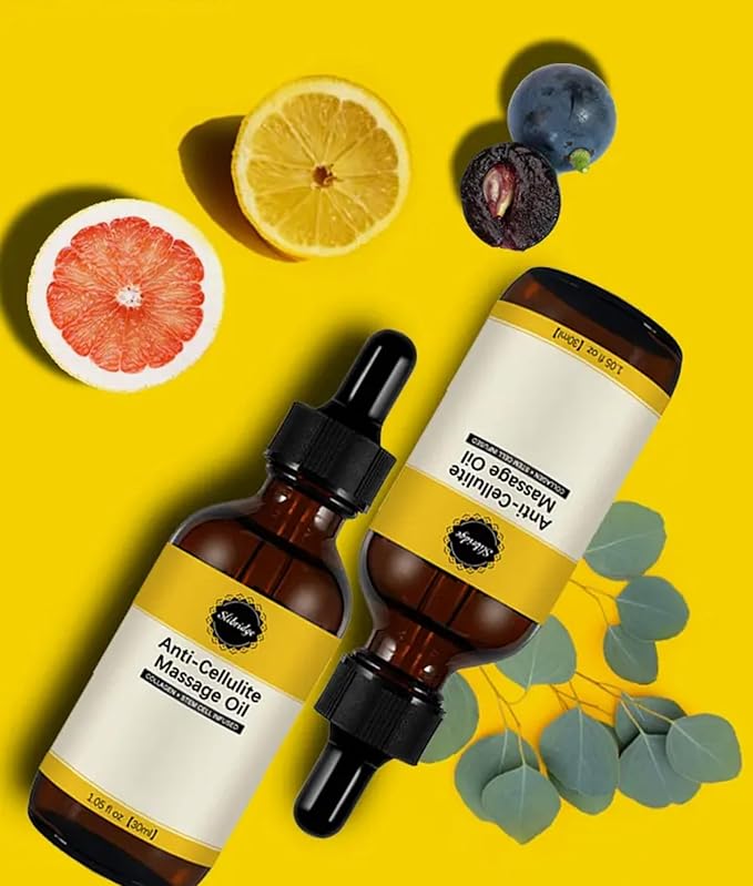 Picture of Slibridge Anti-Cellulite Massage Oil, Weight Loss Oil, 30 ML, Waist, Arms, Thighs, Body Fat Burn, Lotus Leaf, Lotus Oil, Grapefruit, Caffeine, Jojoba Seed Oil, Grapeseed Extract, Brown