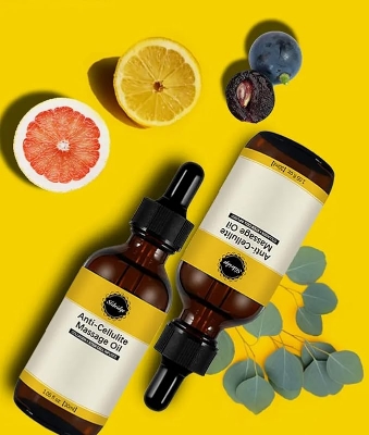 Picture of Slibridge Anti-Cellulite Massage Oil, Weight Loss Oil, 30 ML, Waist, Arms, Thighs, Body Fat Burn, Lotus Leaf, Lotus Oil, Grapefruit, Caffeine, Jojoba Seed Oil, Grapeseed Extract, Brown