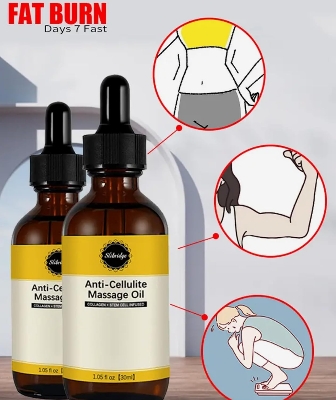 Picture of Slibridge Anti-Cellulite Massage Oil, Weight Loss Oil, 30 ML, Waist, Arms, Thighs, Body Fat Burn, Lotus Leaf, Lotus Oil, Grapefruit, Caffeine, Jojoba Seed Oil, Grapeseed Extract, Brown