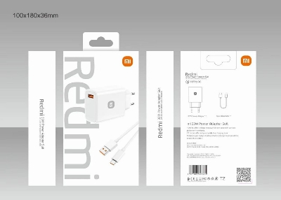 Picture of 33W Fast Charger Full Kit Type B Cable For Mi 10 9 10T Lite POCO X3 NFC Redmi K40 Note 9 10 Pro Samsung/Realme/Redmi/Oppo/Vivo/Xiaomi/OnePlus/Nokia/Tecno/Infinix/Itel/Lava/Symphony/Motorola/Walton/huawei Mobile Phones, Fast Charging Cable Type_B Charger