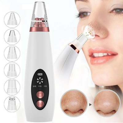 Picture of USB Blackhead Remover Rechargeable Electric Pore Vacuum with LED Screen 6 Suction Heads and 3 Cleaning Modes for Women
