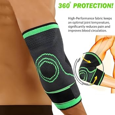 Picture of 1 Pcs Sport Elbow Brace Compression Elastic Band Protector Support Compression Sleeves, Elbow Treatment Arm Sleeve Fitness Elbow Brace Golf Cycling Tennis