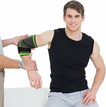 Picture of 1 Pcs Sport Elbow Brace Compression Elastic Band Protector Support Compression Sleeves, Elbow Treatment Arm Sleeve Fitness Elbow Brace Golf Cycling Tennis