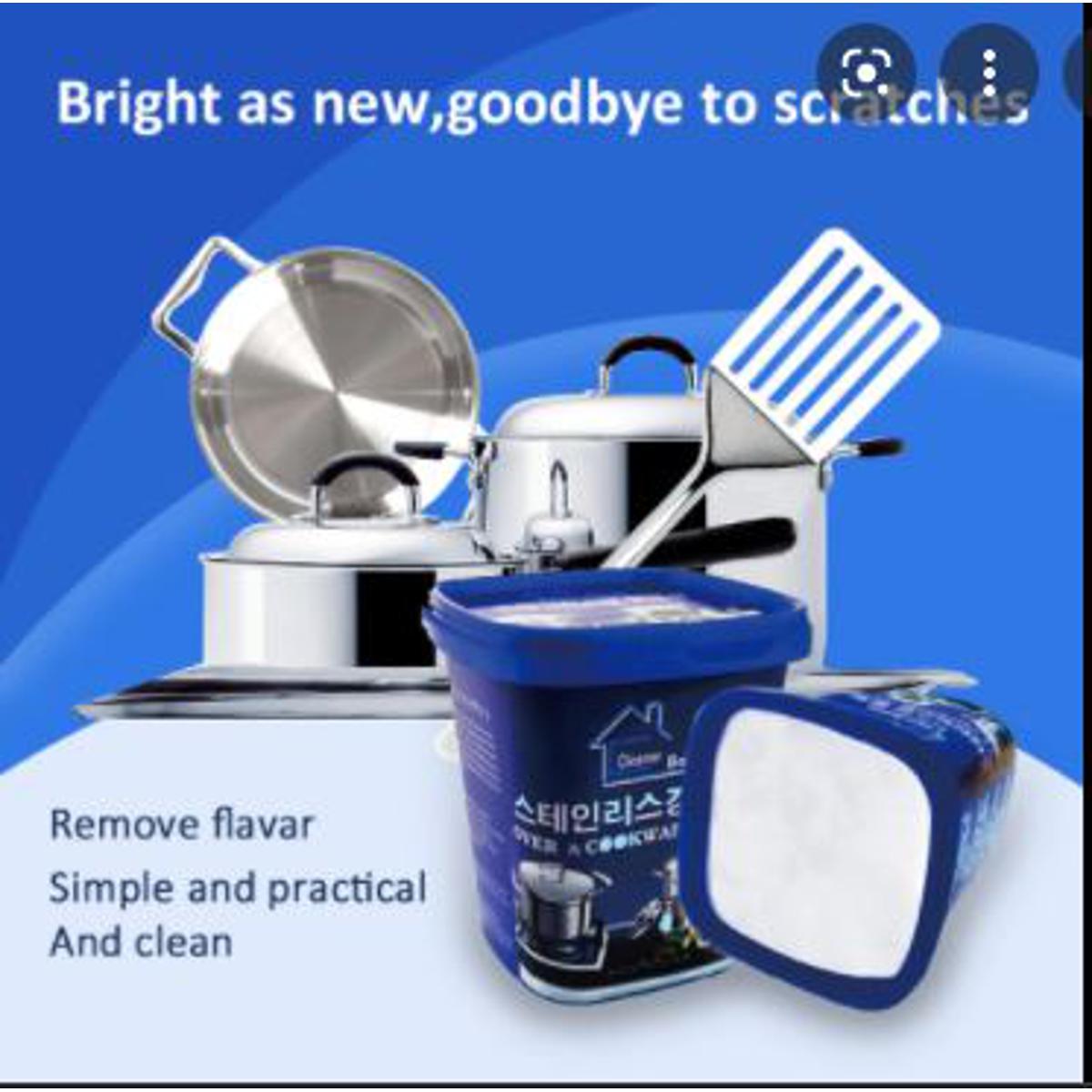 Picture of Stainless Steel Cookware Cleaning Paste Household Kitchen Cleaner Washing Pot Bottom Scale Strong 500gm Cookware Cleaning Paste Washing Pot