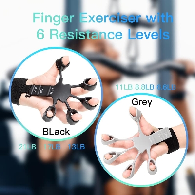 Picture of Finger Flexion Extension Trainer Resistance Band Stretcher Arthritis Wrist Training Therapy Grip Device-Hand Strengtheners