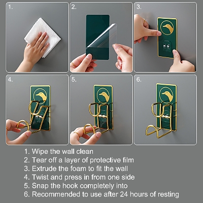 Picture of 1pic OdDii Reusable Adhesive Washbasin Hooks Self Adhesive Wall Hooks for Hanging Sticker for Plug Robe Towel Loofah Bathrobe Coat storage hooks