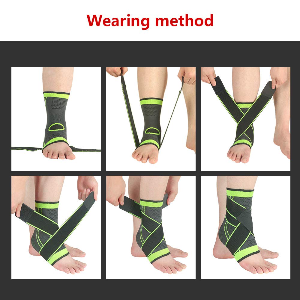 Picture of Copper Pressurized Support Ankle Braces for Men Women Sport Ankle Support Weaving Ankle Pads with Adjustable Compression Strap