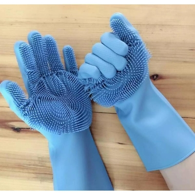 Picture of 1pcs Silicone Dish Washing Kitchen Hand Gloves- Multicolor - Hand Gloves - Hand Gloves - Hand Gloves