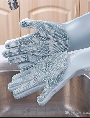 Picture of 1pcs Silicone Dish Washing Kitchen Hand Gloves- Multicolor - Hand Gloves - Hand Gloves - Hand Gloves