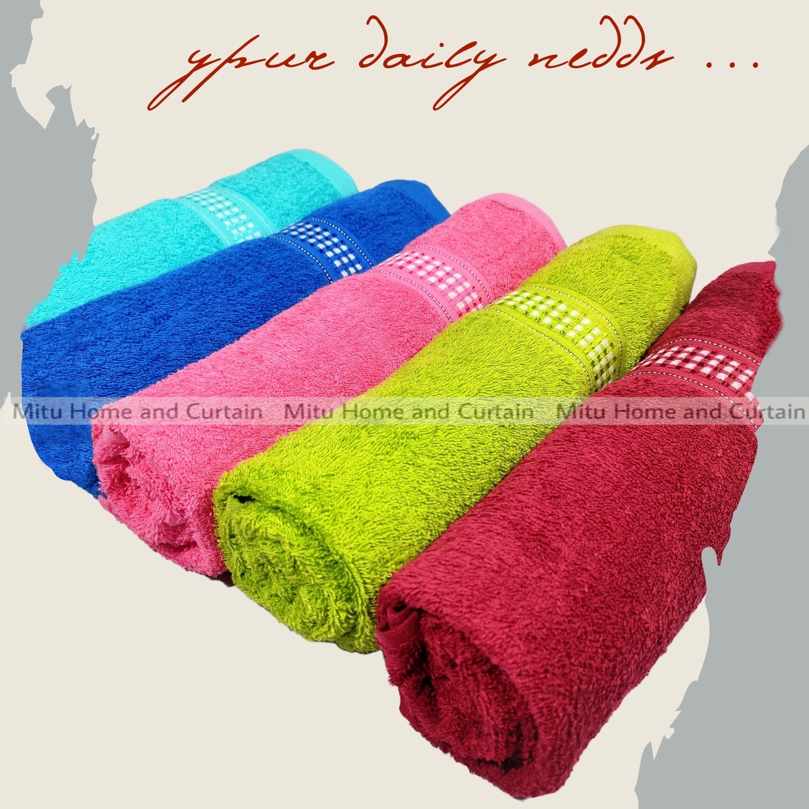 Picture of Exclusive Bath towel / Guest towel Cotton primium towel 28 inch * 56 inch red Blue pink Olive shower towel
