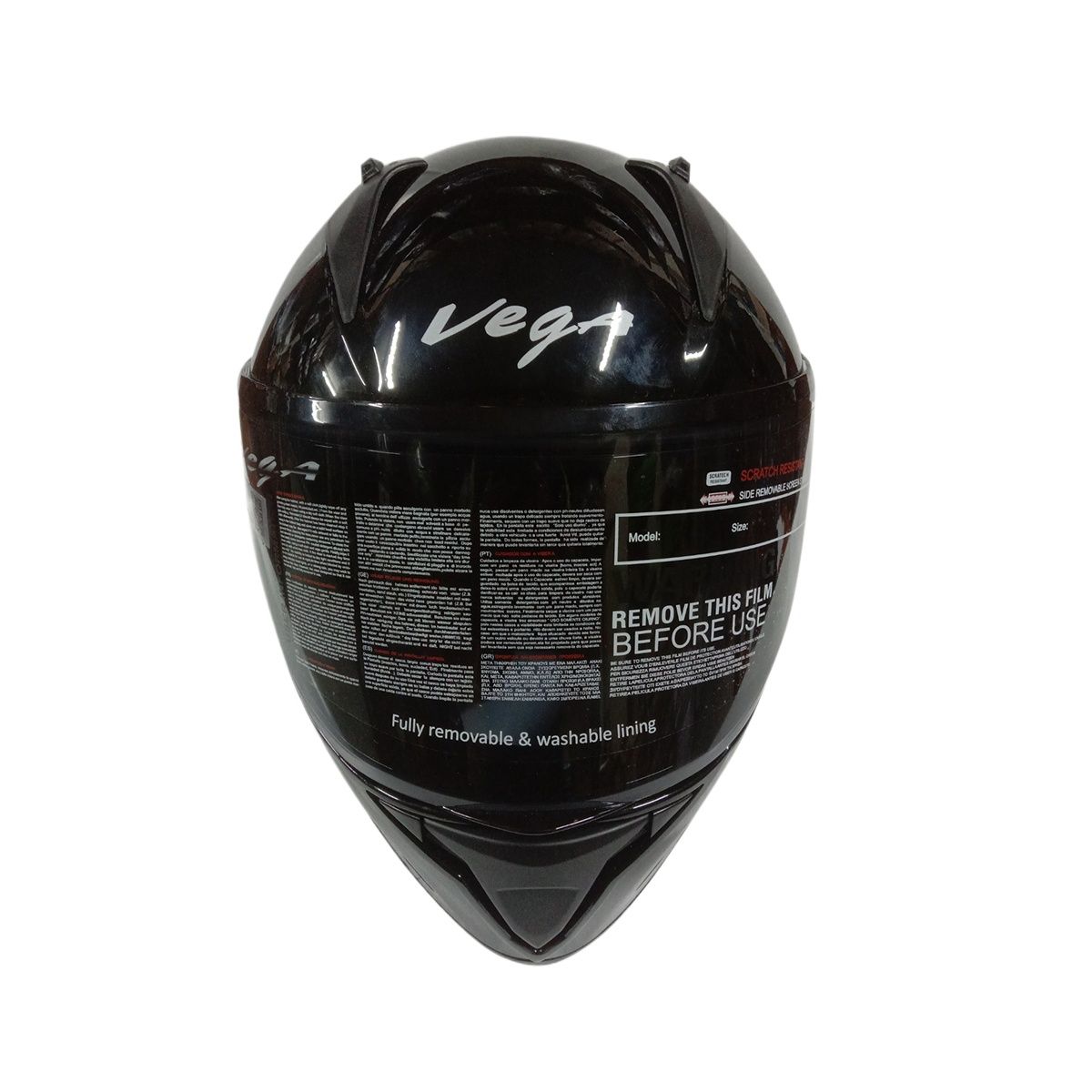 Picture of Bolt Bunny Glossy Black full face helmet with dual certification. (Black)