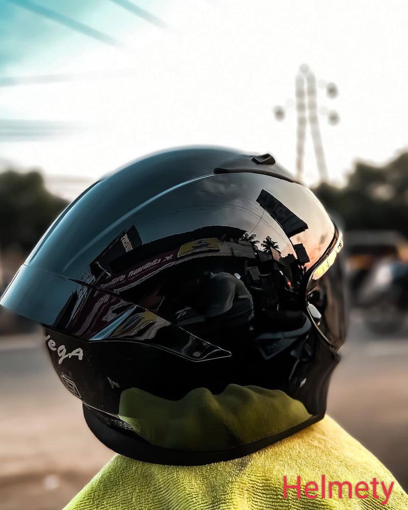 Picture of Bolt Bunny Glossy Black full face helmet with dual certification. (Black)