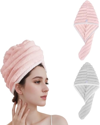 Picture of New Best High quality Magic Shower Cap Soft Microfiber ,Girls Hair Towel Super Absorbent Quick Drying