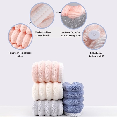 Picture of New Best High quality Magic Shower Cap Soft Microfiber ,Girls Hair Towel Super Absorbent Quick Drying