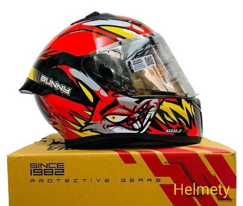 Picture of Bolt Bunny Glossy Orange full face helmet with dual certification. (Orange)