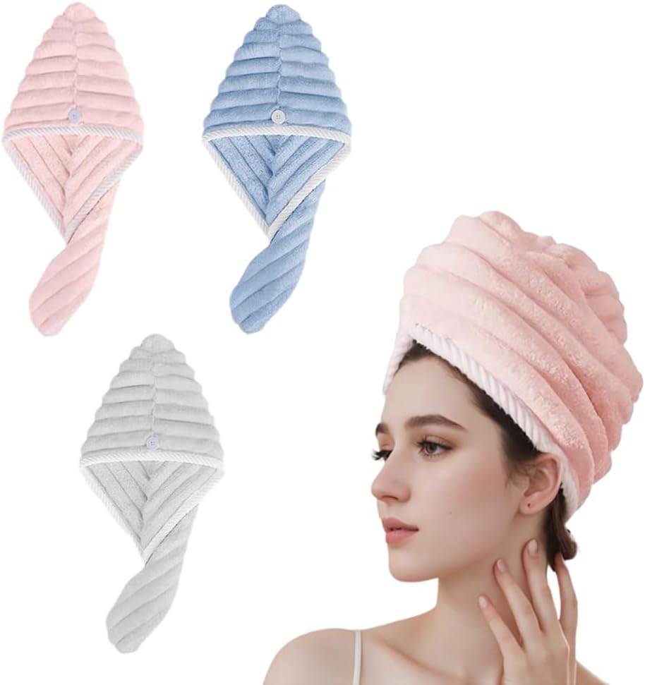 Picture of New Magic Instant Dry Hair Towel Ultra Water Absorbent Twist Hair Turban Drying Cap Hair Wrap - Hair Band