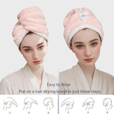 Picture of New Magic Instant Dry Hair Towel Ultra Water Absorbent Twist Hair Turban Drying Cap Hair Wrap - Hair Band