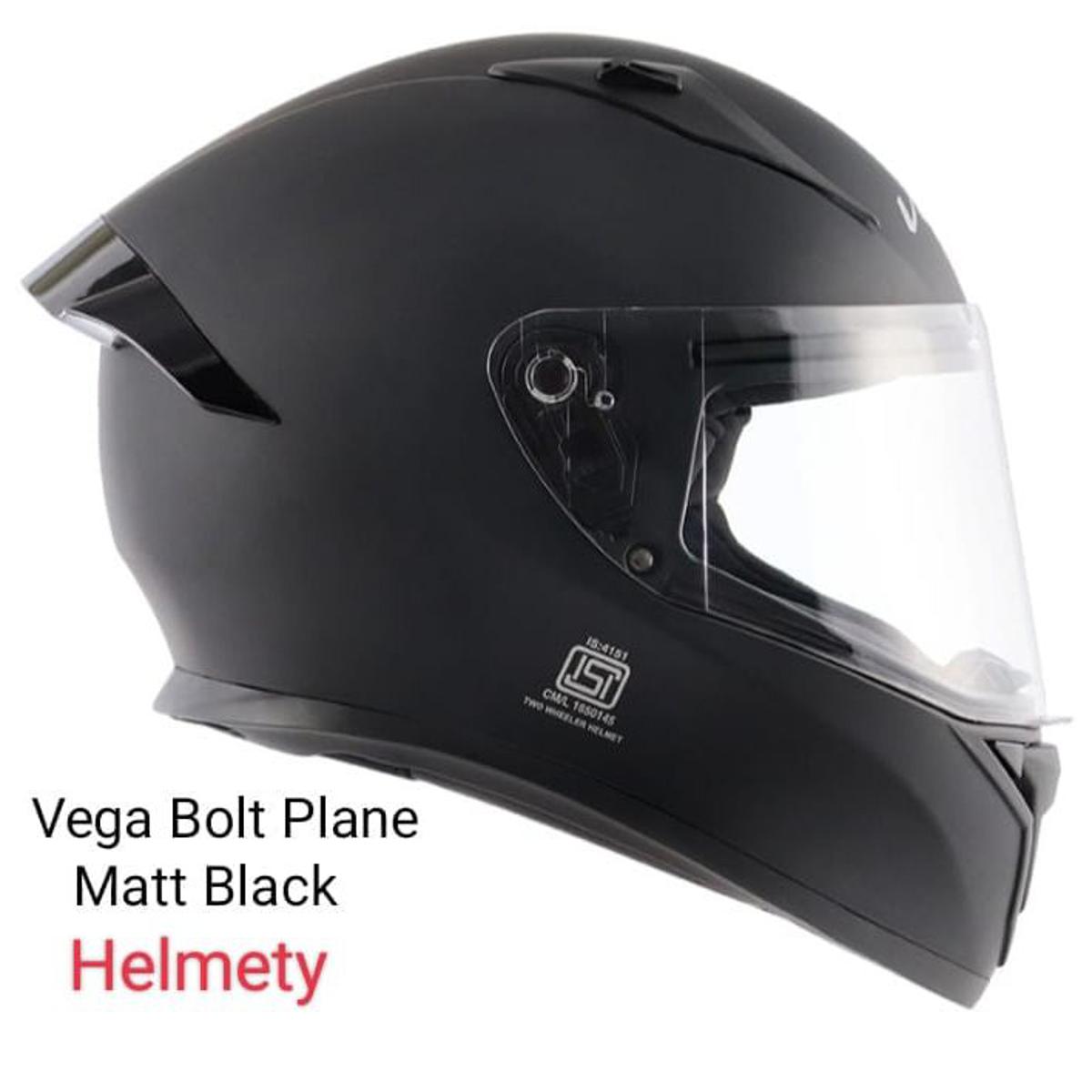 Picture of Bolt Bunny Matt Black full face helmet with dual certification. (Matt Black)