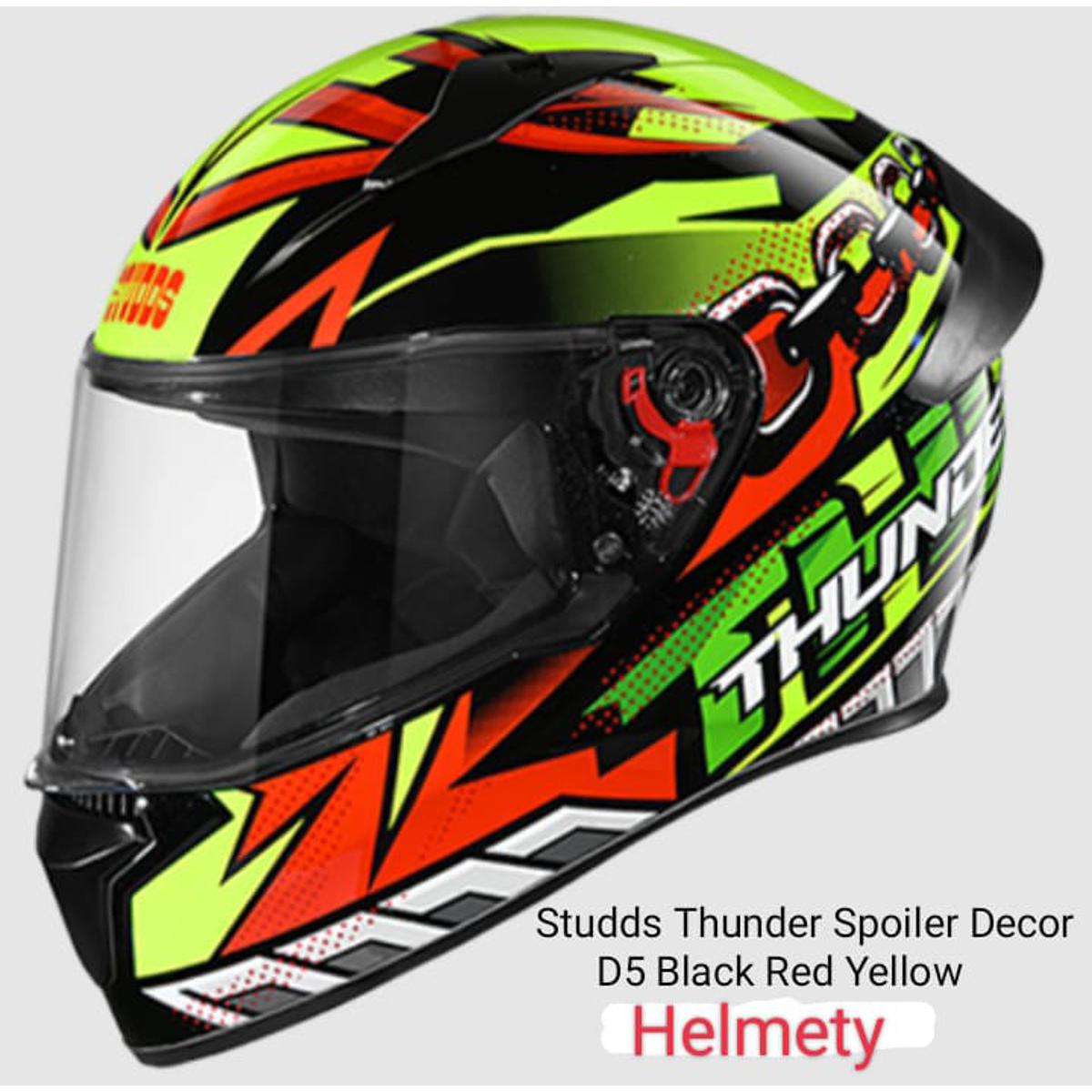 Picture of Studds Thunder D5 Decor With Spoiler Full Face Black Red Yellow Helmet (Black Red Yellow)