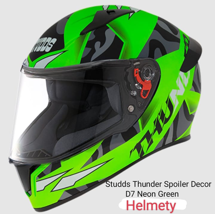 Picture of Studds Thunder D7 Decor With Spoiler Full Face Neon Green Helmet (Neon Green)