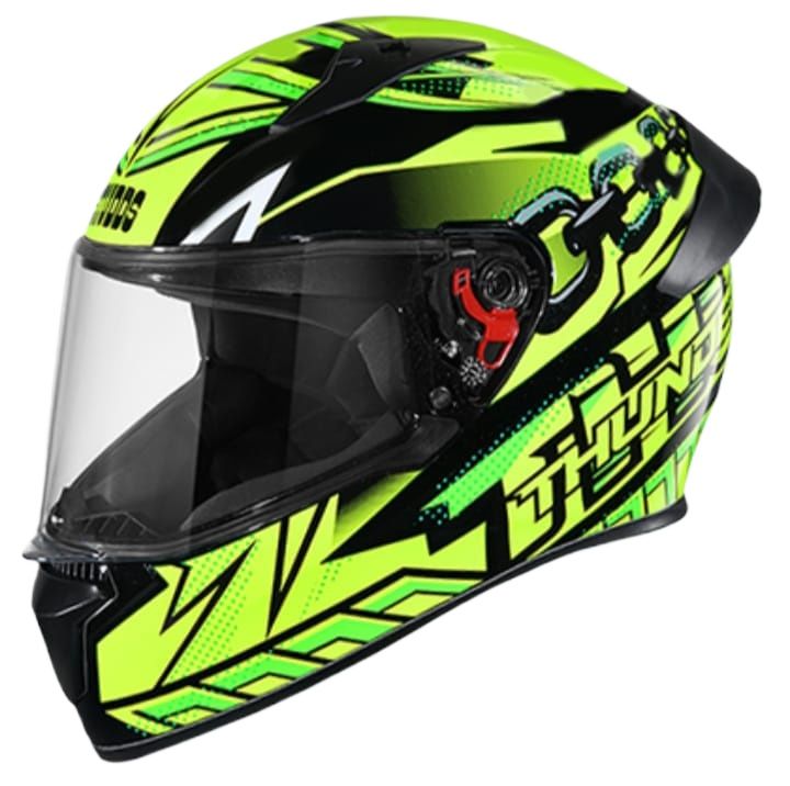Picture of Studds Thunder D5 Decor With Spoiler Full Face Black Green Yellow Helmet (Black Green Yellow)