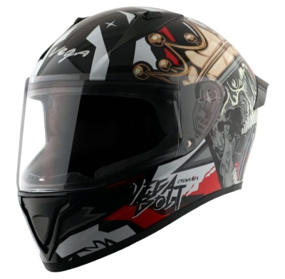 Picture of Bolt Bunny Crown Men Black Red full face helmet with dual certification. (Black Red)
