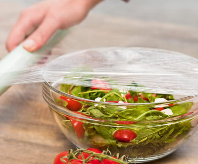 Picture of Fresher Plastic Stretch Wrap Clear Cling Food Grade PE Vinyl Film Plastic Wrapping Paper Roll Ideal food Wrapping paper for Keeping Food Fresh