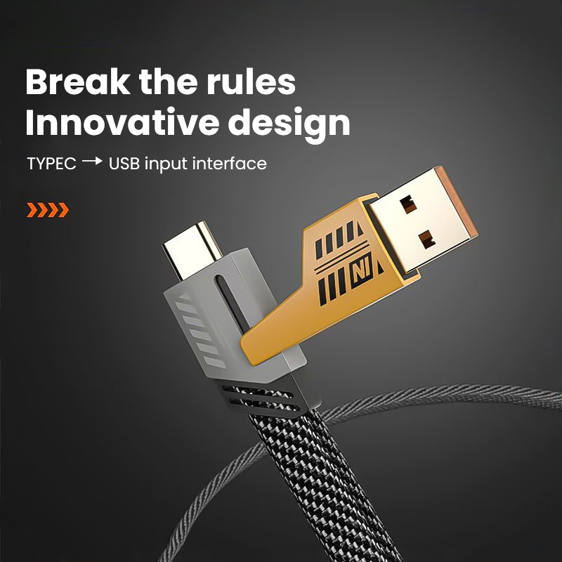 Picture of 4 In 1 65W Fast Charging Cable for iPhone, Android USB Type C Charger Cable (USB to Type C / Type A {Iphone Port} & Type C To Type C / Type A { Iphone Port} ) Multi Port Multiple USB Charging Wire Line