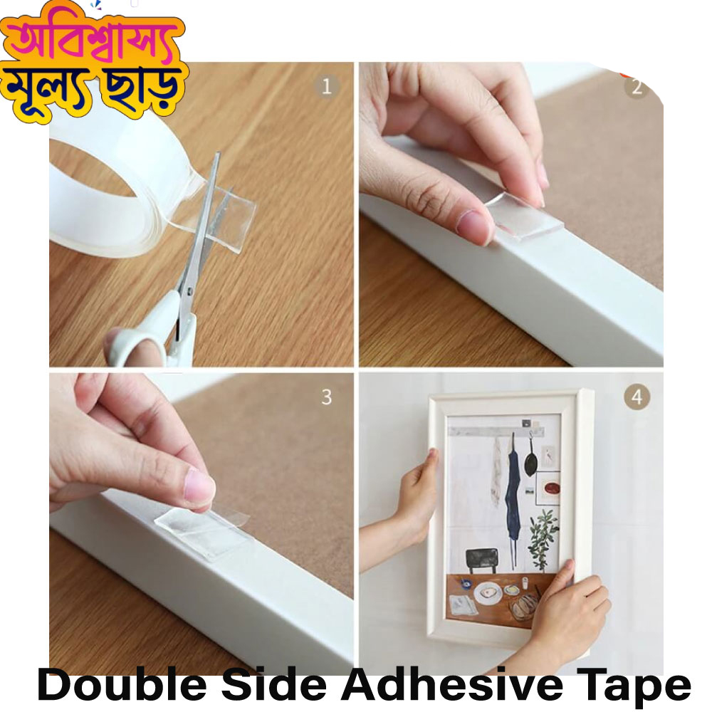 Picture of 3Meter Nano Magic Double Side Adhesive Tape 2CM Wide Reusable Clear Waterproof Anti-Slip Traceless Sticky Gel Pad Strips Grip for Car Home Office Supplies-Adhesives & Tape