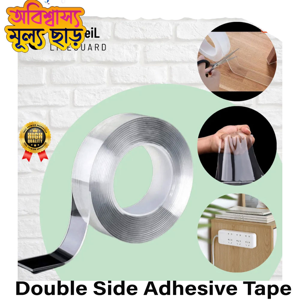 Picture of 3Meter Nano Magic Double Side Adhesive Tape 2CM Wide Reusable Clear Waterproof Anti-Slip Traceless Sticky Gel Pad Strips Grip for Car Home Office Supplies-Adhesives & Tape