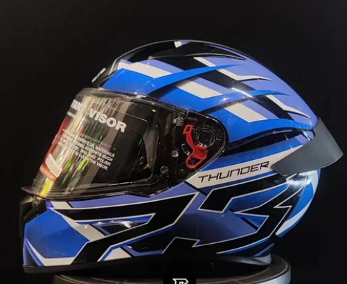 Picture of STUDDS THUNDER D6 GLOSSY BLACK BLUE N6 Motorbike Helmet (Black)