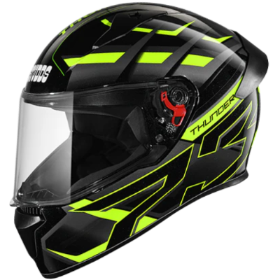 Picture of Studds Thunder D6 Full Face Helmet with Clear Visor Glossy  Black Grey N5 (Black)
