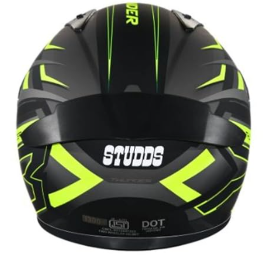 Picture of Studds Thunder D6 Full Face Helmet with Clear Visor Glossy  Black Grey N5 (Black)