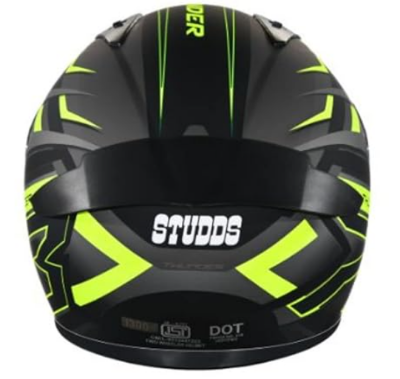 Picture of Studds Thunder D6 Full Face Helmet with Clear Visor Glossy  Black Grey N5 (Black)