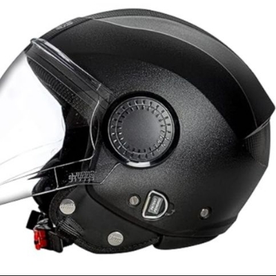 Picture of Studds Urban Black with Black Strip Open Face Helmet (L) (Black)