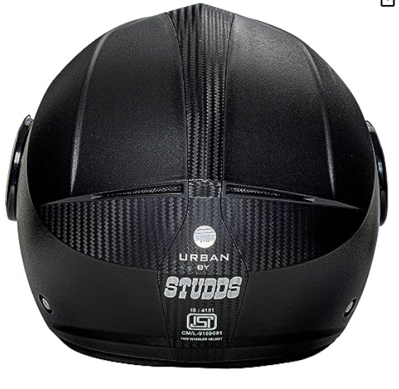 Picture of Studds Urban Black with Black Strip Open Face Helmet (L) (Black)