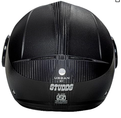 Picture of Studds Urban Black with Black Strip Open Face Helmet (L) (Black)