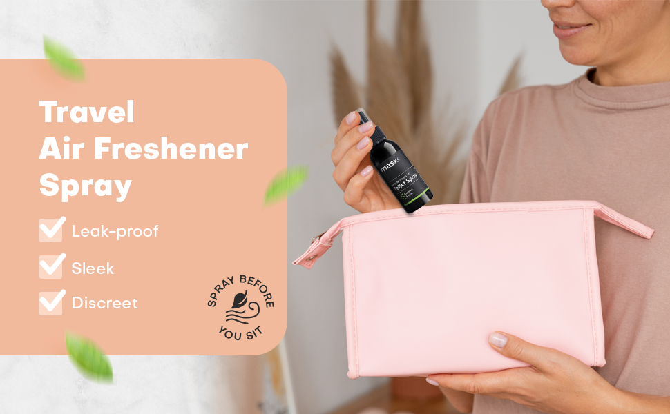 Picture of Mask Toilet Air Freshener Spray - Toilet Odor Eliminator Spray, Best Value Bathroom Deodorizer Non-Aerosol Odor Neutralizer Spray - spray Before & After You Use Toilet Air Freshener Spray