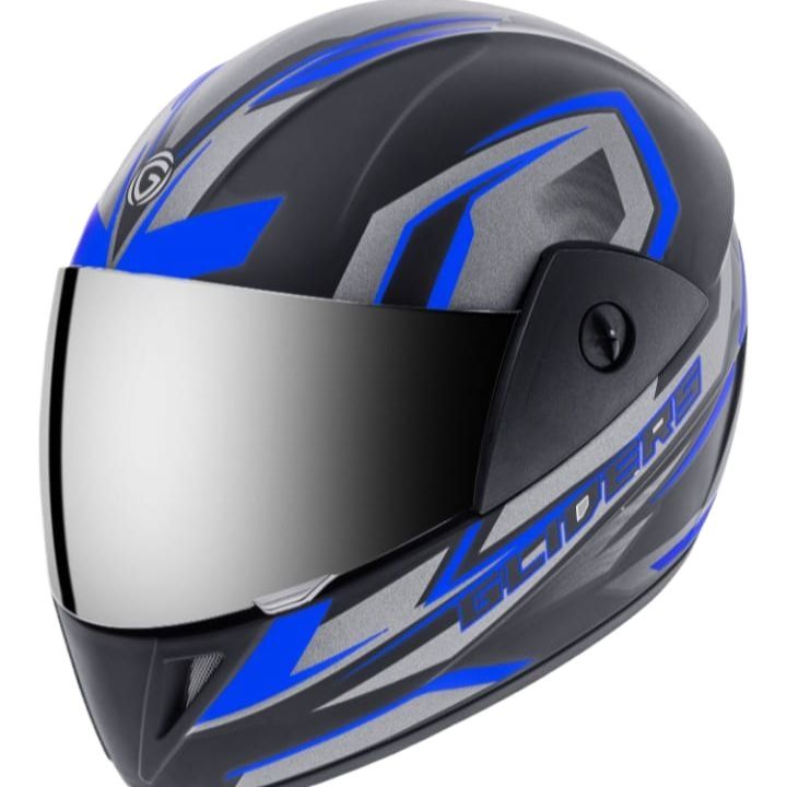 Picture of Gliders Jazz D12 Black Blue Full Face Certified Helmet (Black)