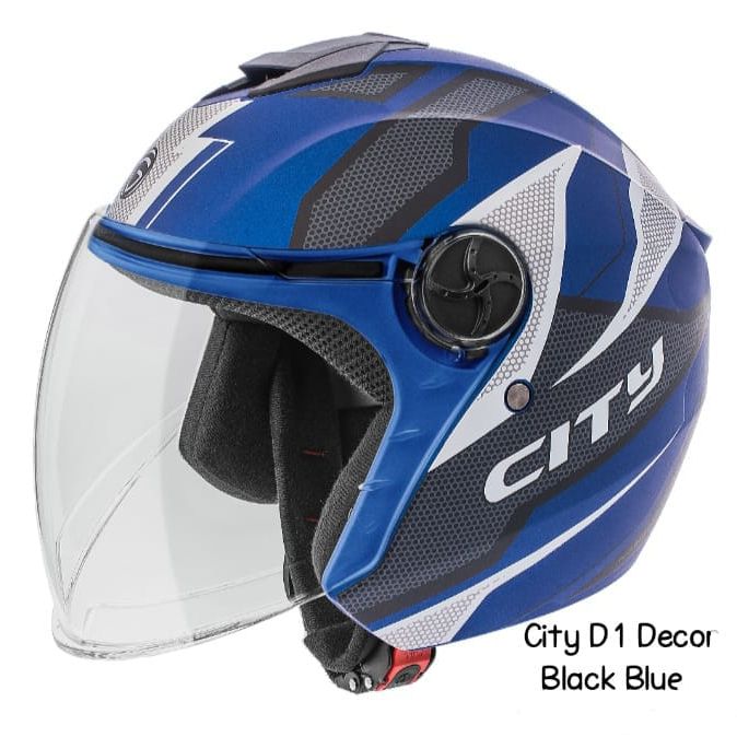 Picture of City Decor D1 Black Blue Best Quality Helmet (Black)