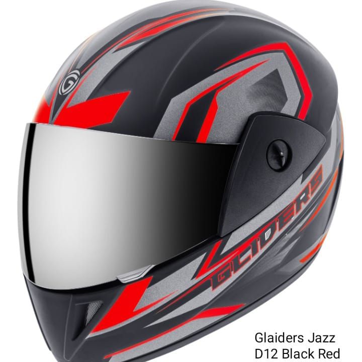 Picture of Gliders Jazz D12 Black Red Full Face Certified Helmet (Black)