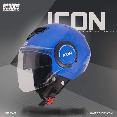 Picture of STUDDS ICON HELMET - OPEN FACE Cetified Best Quality Helmet (Blue)