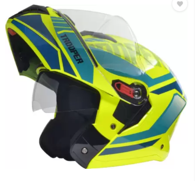 Picture of STUDDS Trooper D1 Flip-up Full Face with Dual Visor Motorbike Helmet  (Yellow N3) (Yellow)
