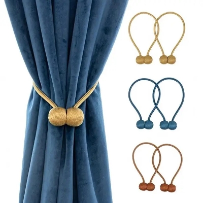 Picture of 1 Pcs Magnetic Curtain Tiebacks / Curtain Clip / Weave Rope Curtain Holders / multicolor Curtain Buckle / Curtain Holdback /Curtain Accessories / European Style Decorative Curtain Holdbacks