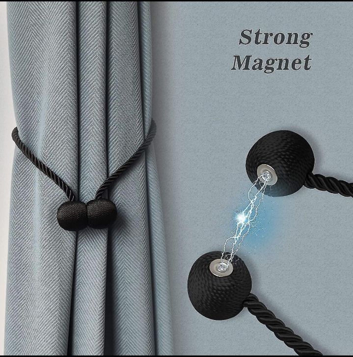 Picture of 1 Pcs Magnetic Curtain Tiebacks / Curtain Clip / Weave Rope Curtain Holders / multicolor Curtain Buckle / Curtain Holdback /Curtain Accessories / European Style Decorative Curtain Holdbacks