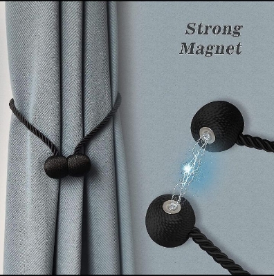 Picture of 1 Pcs Magnetic Curtain Tiebacks / Curtain Clip / Weave Rope Curtain Holders / multicolor Curtain Buckle / Curtain Holdback /Curtain Accessories / European Style Decorative Curtain Holdbacks